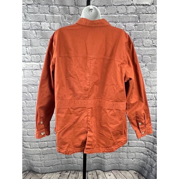 Eddie Bauer Womens XL Rust Orange Cotton/Spandex Button Up Utility Jacket - Picture 2 of 7